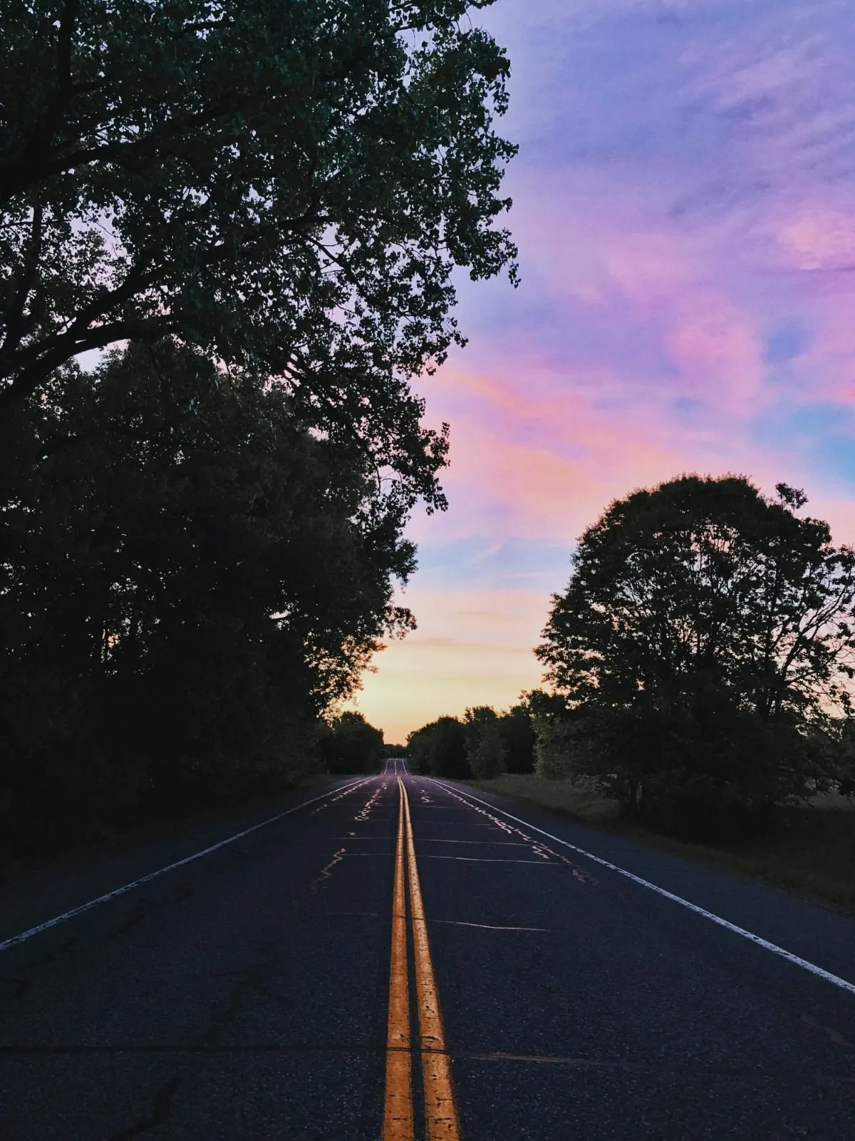 Federal road at dusk with fresh centre-line marking